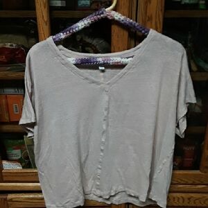 J. Jill Women's Short Sleeve V-Neck Top in Light Purple